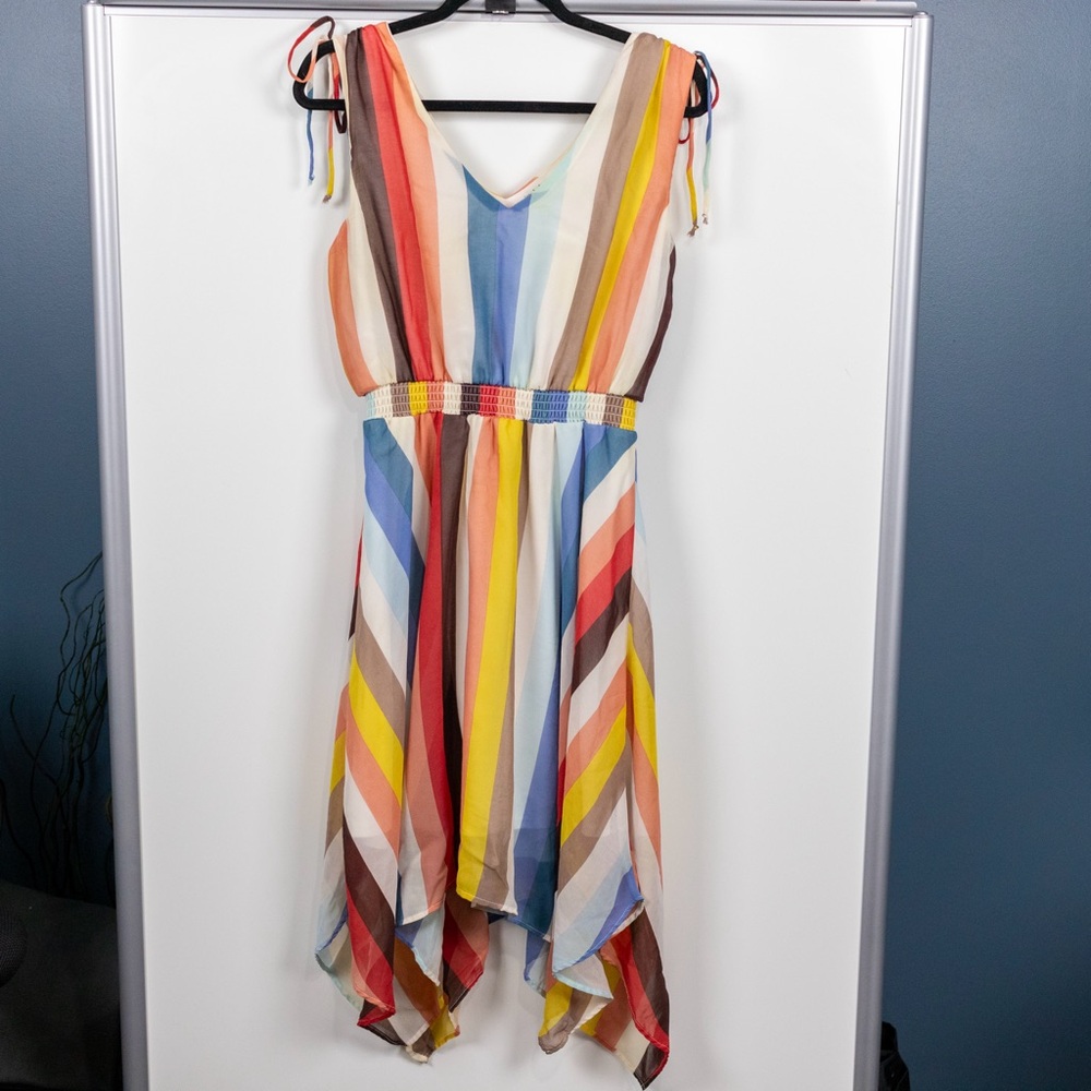 Striped Handkerchief Hem Summer Dress